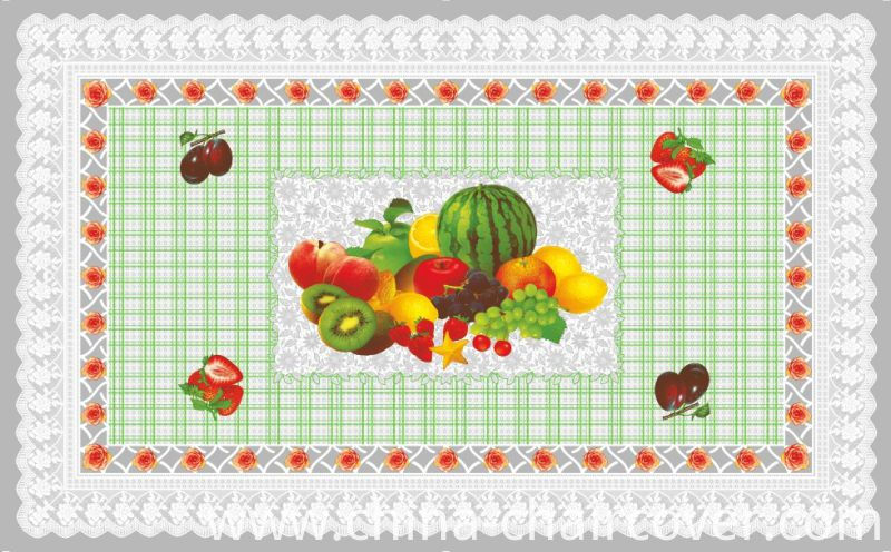 China High Quality LFGB Independent Design PVC Material Printed Transparent Tablecloth (TZ-0036) 80*130cm